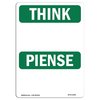 Signmission OSHA THINK Sign, Blank Write-On Bilingual, 5in X 3.5in Decal, 5" W, 3.5" H, Landscape OS-TS-D-35-L-11809